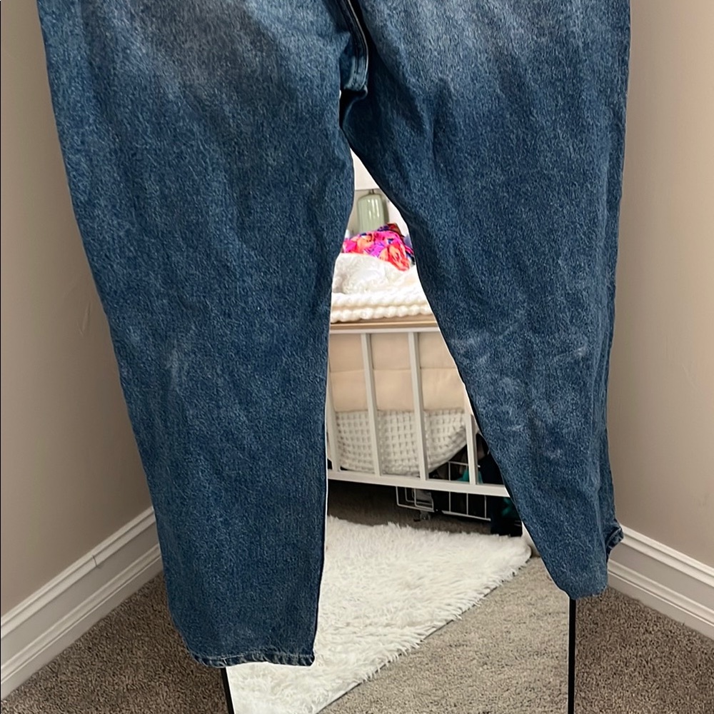 KanCan Blue Straight Leg Jeans with Striking Two-Tone Design - Picture 9 of 11